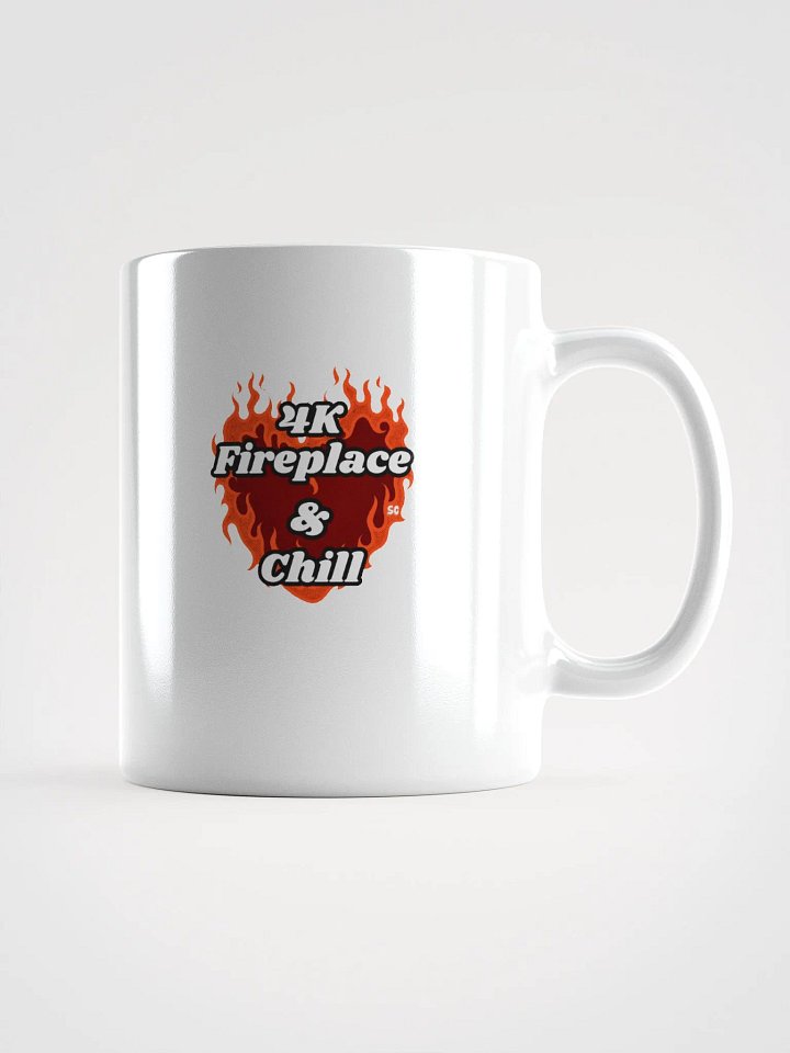 Flaming Heart - 4K Fireplace & Chill | White Glossy Mug product image (1)