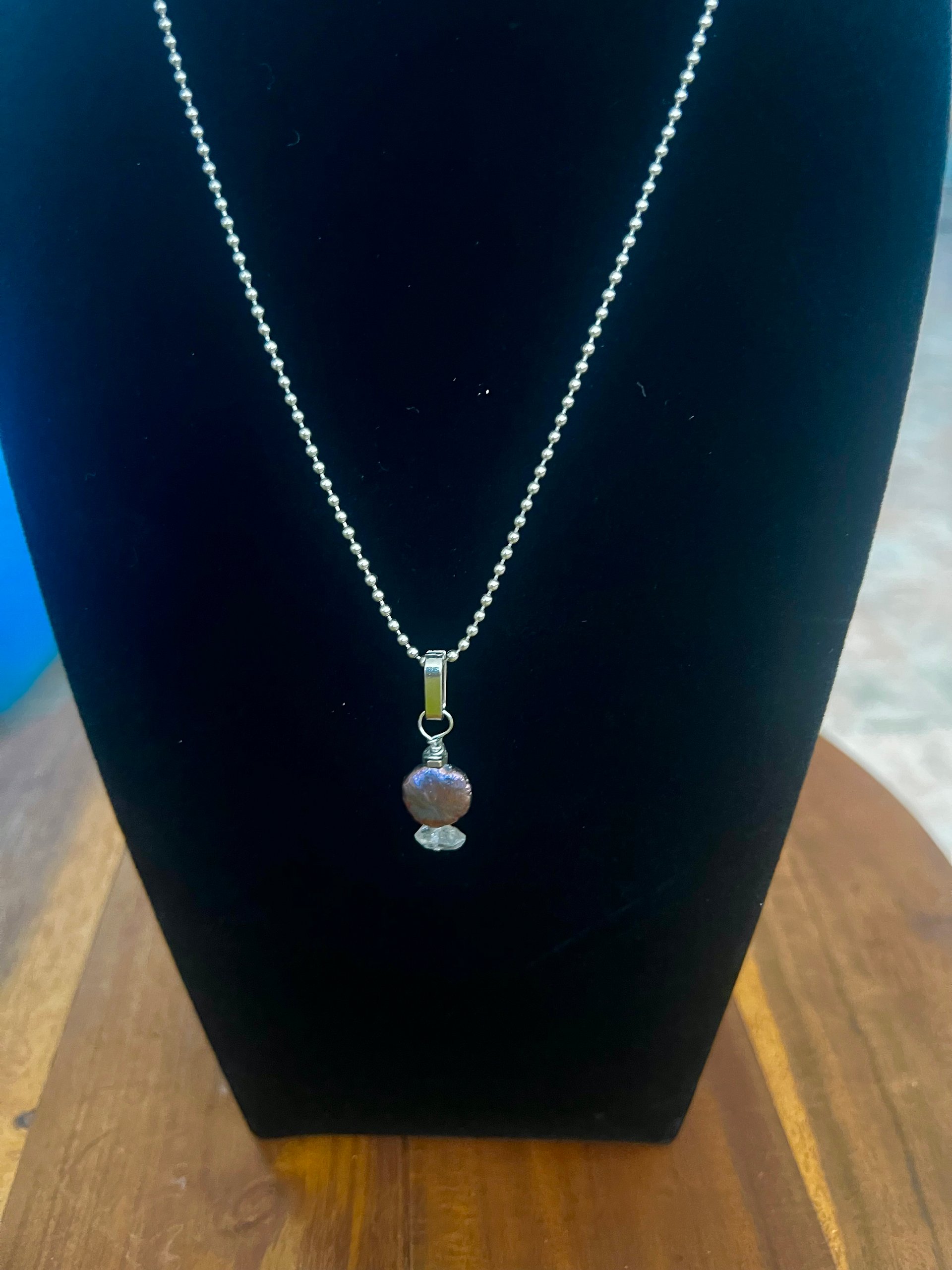 Coin Pearl, Herkimer and Pyrite Necklace product image (1)