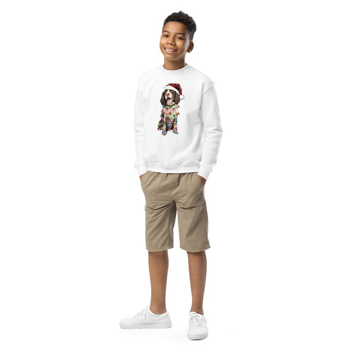 Funny Christmas Springer Spaniel(Liver & White) Youth Sweatshirt product image (1)