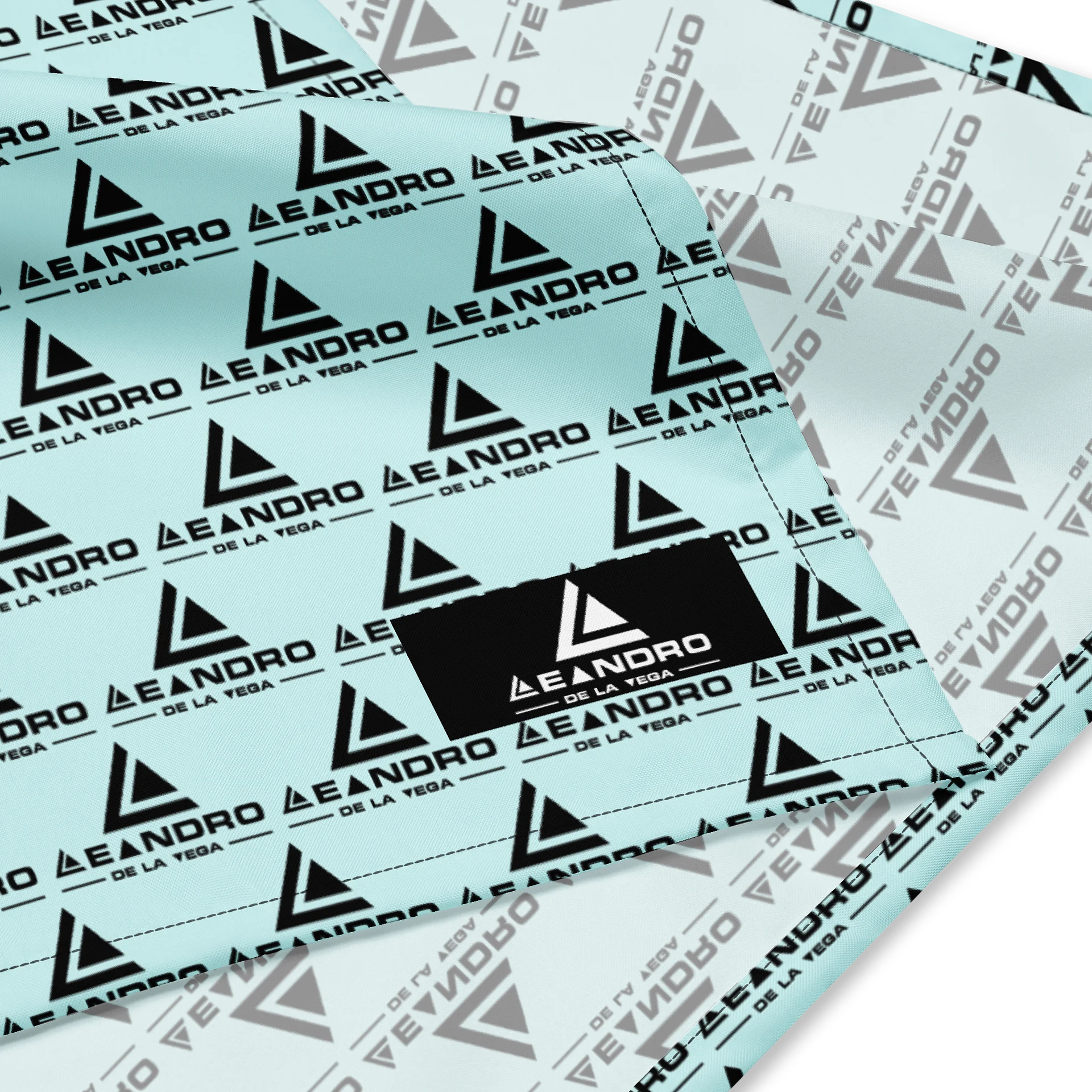LEANDRO DE LA VEGA BANDANA LGHT CYAN NAME LOGO product image (2)