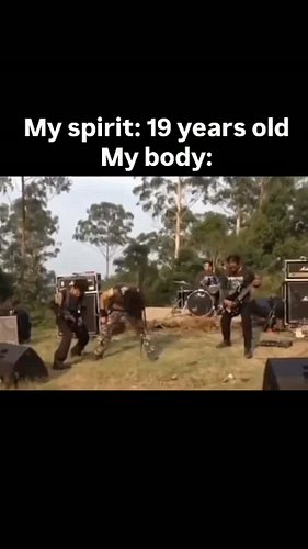 dude kept headbanging before falling a second time 🤣 respect 🫡 what’s the song that you automatically headbang to? #metalmemes