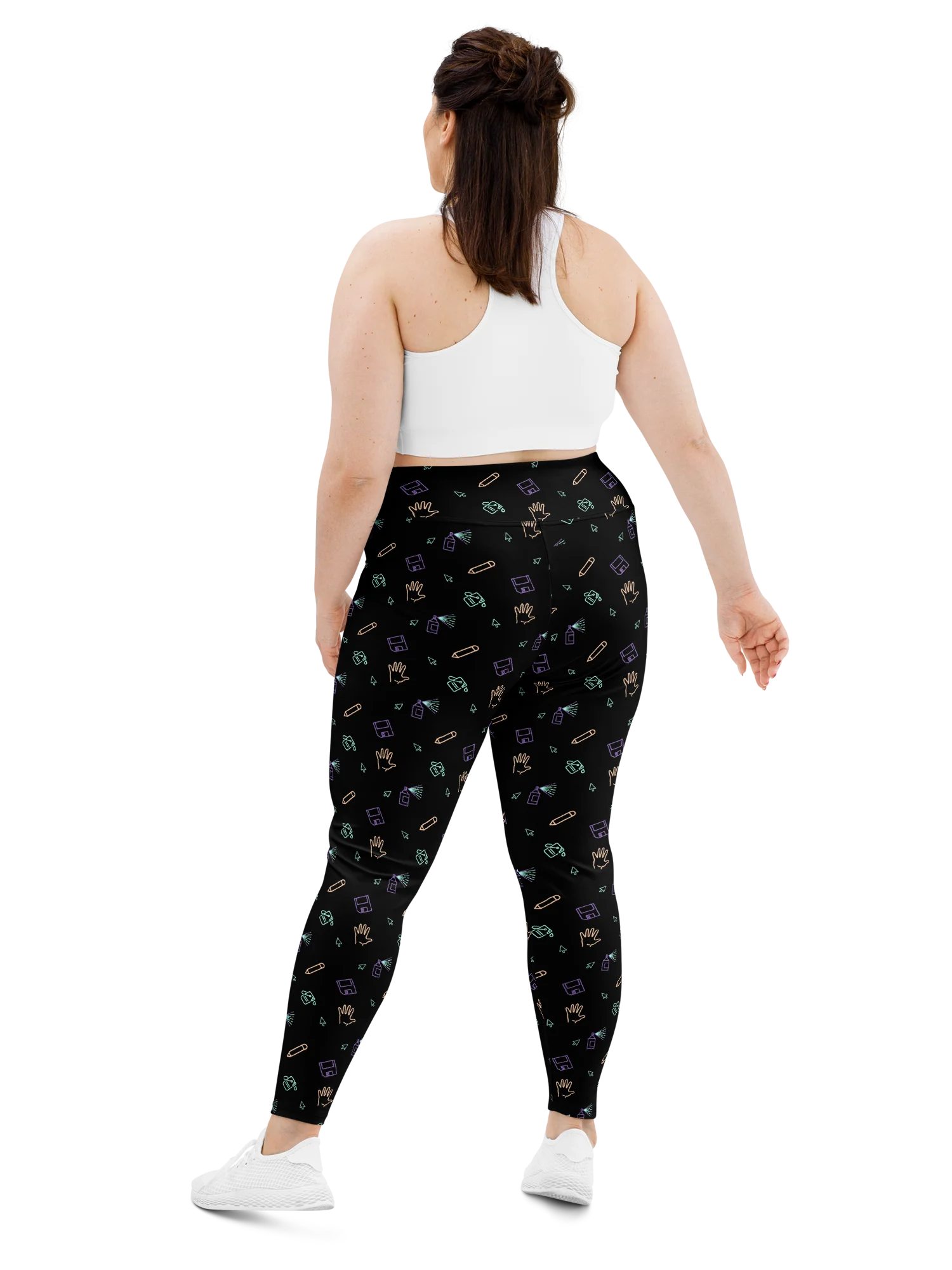 Computer Lab pattern plus size leggings product image (3)