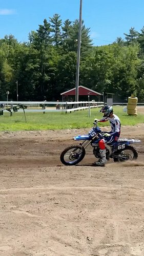 Rylan riding a factory bike for the first time