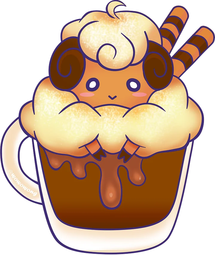 Zodiac Drinks - Cappuccino Lamb w/ Coffee Cookie Sticks - Sticker product image (2)