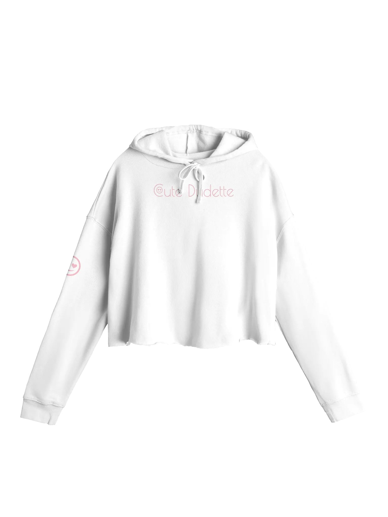 Cute Dudette Crop Hoodie Pink Logo product image (1)