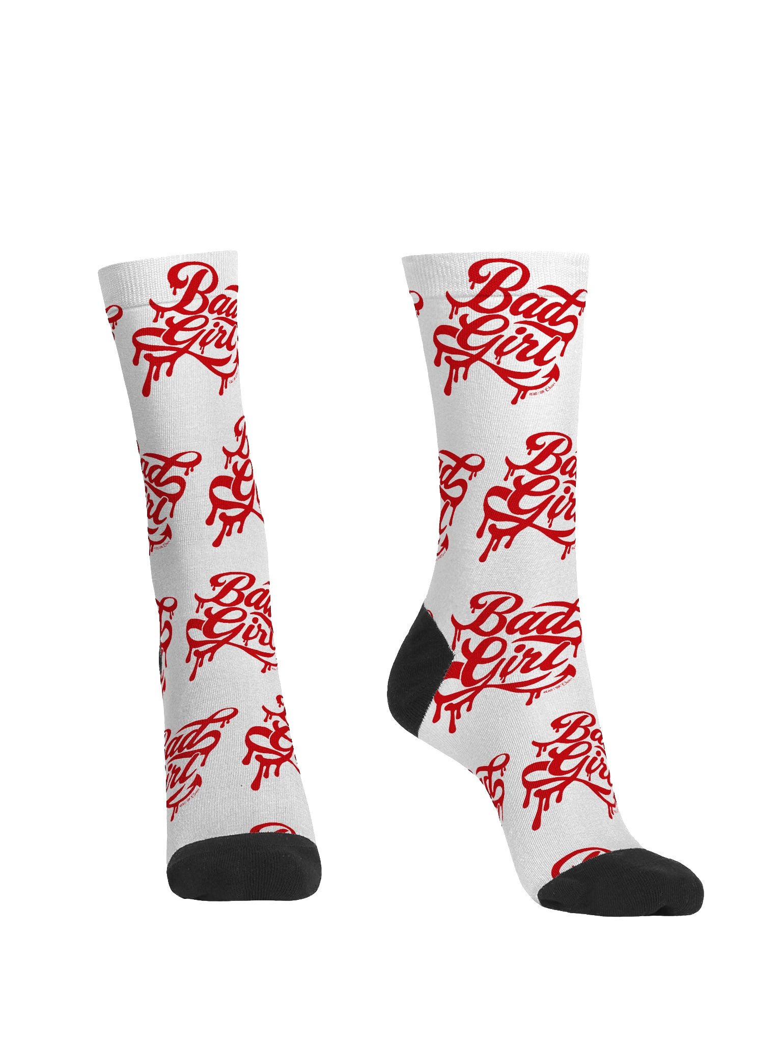 Bad Girl White Socks (Red Text) product image (2)