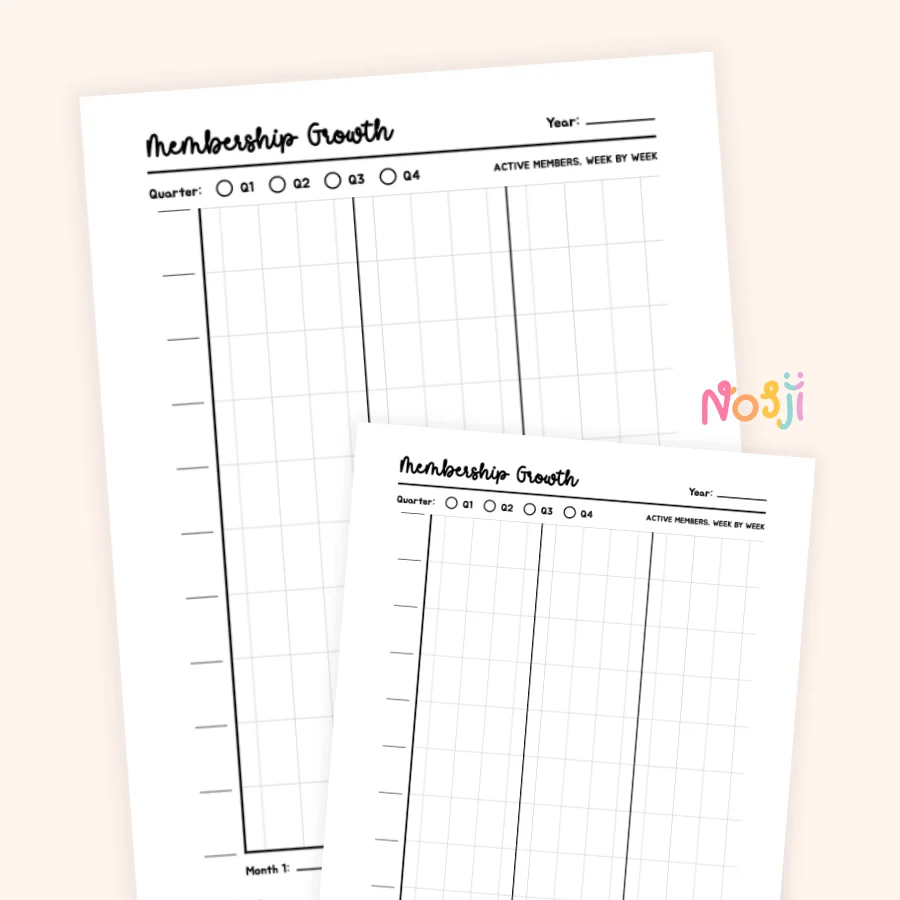 Membership Growth Tracker Printable Membership Growth Chart product image (1)
