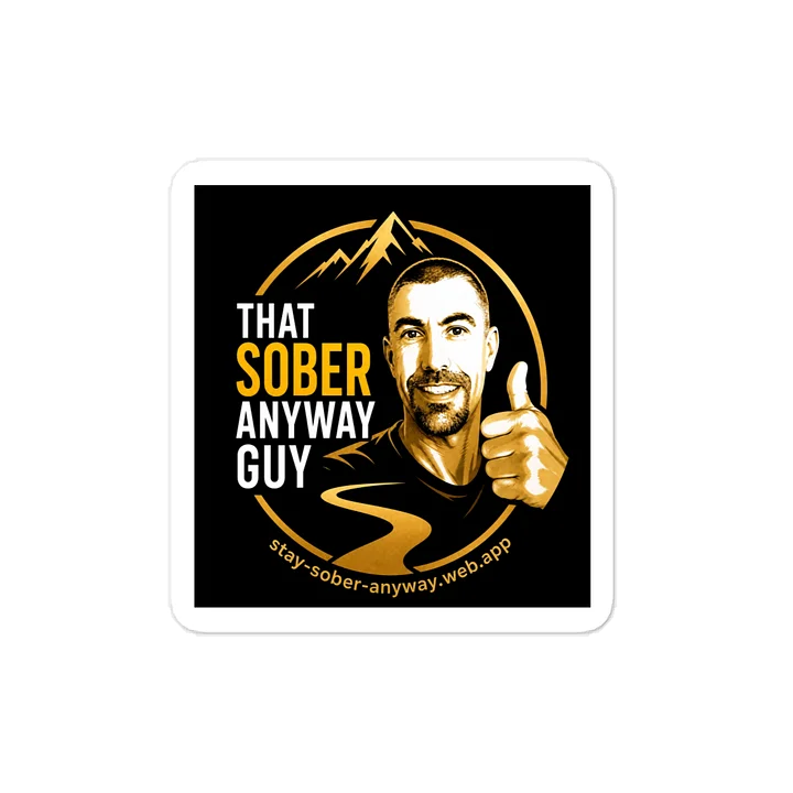 Sober Anyway Guy Sticker Black product image (1)