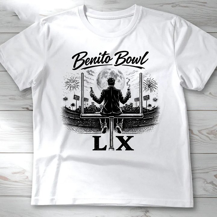 Bad Bunny Super Bowl LIX Shirt - Benito Bowl LX 2025 Concert Style Graphic Tee product image (1)