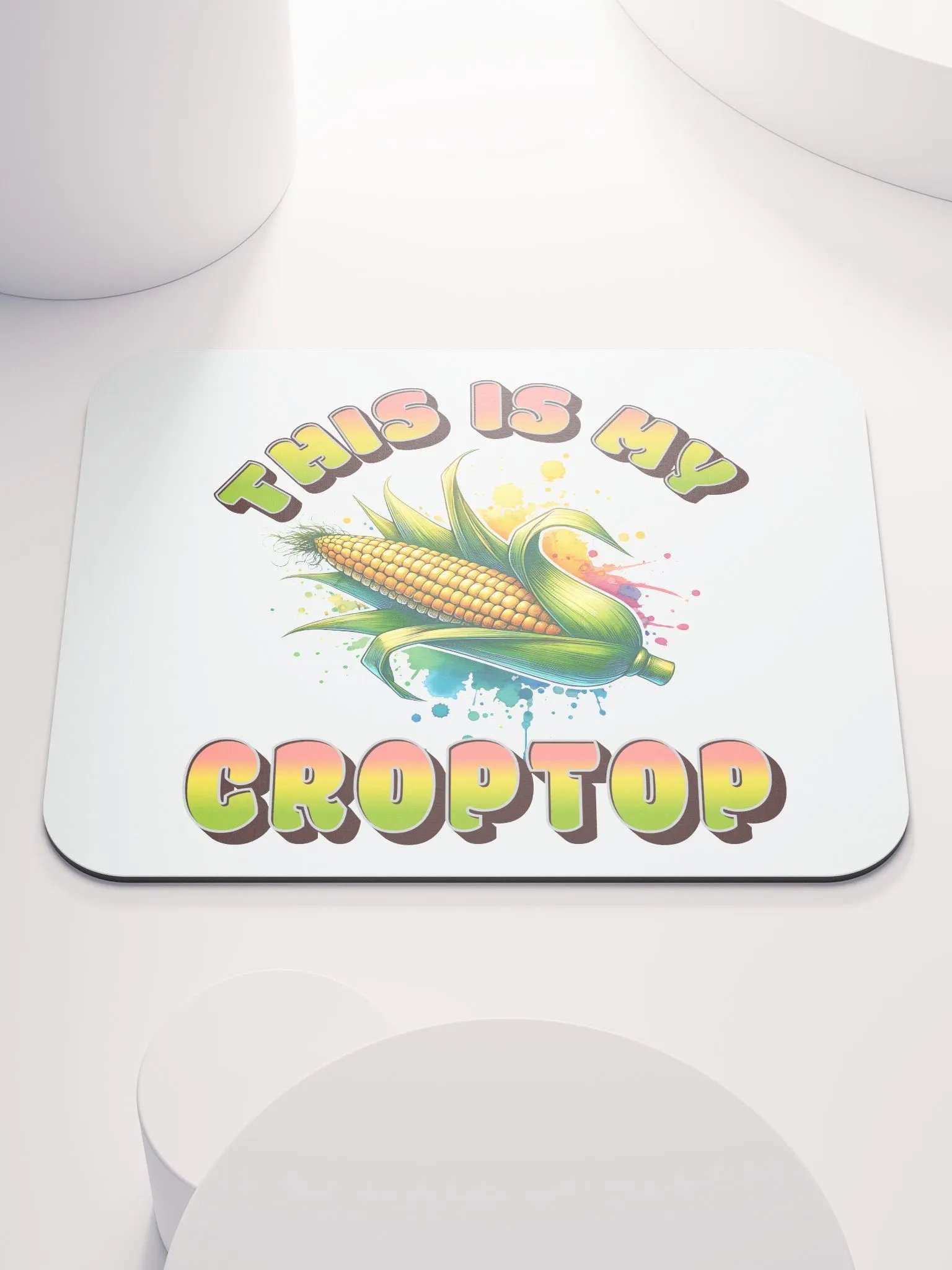 This Is My Crop Top Corn Rainbow Mouse Pad product image (2)