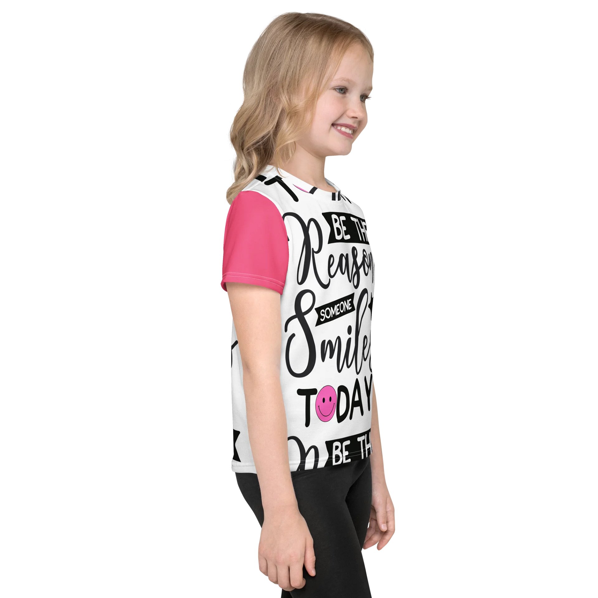Be the Reason Someone Smiles Today All-Over Print Kids Crew Neck T-Shirt product image (2)
