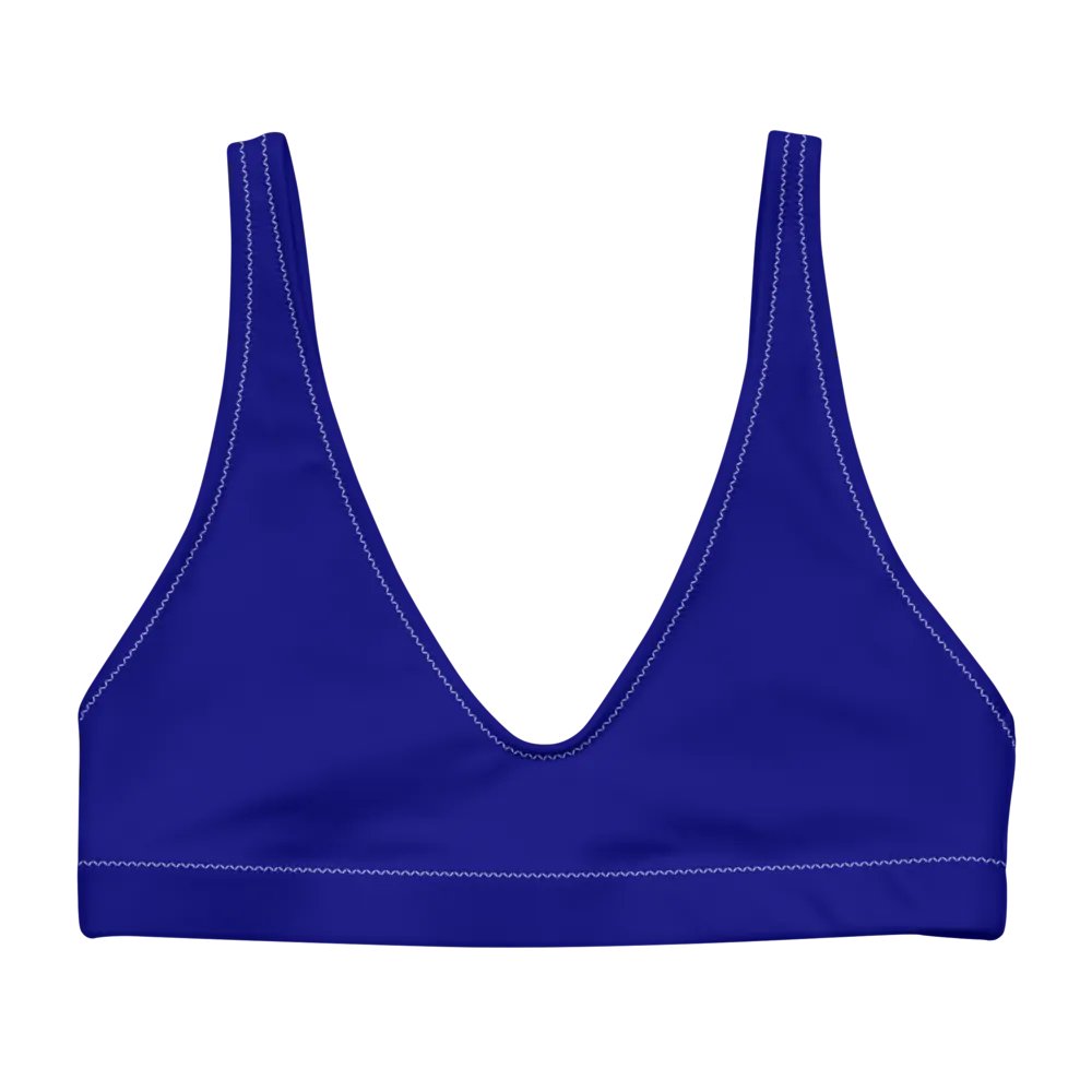 Plain Color Navy Blue Padded Bikini Top product image (5)
