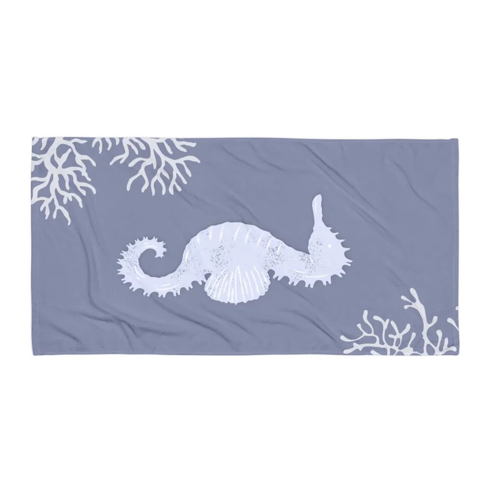 SEASIDE TOWEL - BLUE SEAHORSE - SEEPFERDCHEN HANDTUCH product image (1)