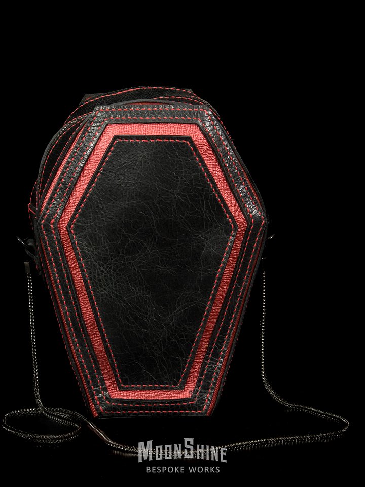 Black / Red Leather Coffin Bag product image (1)