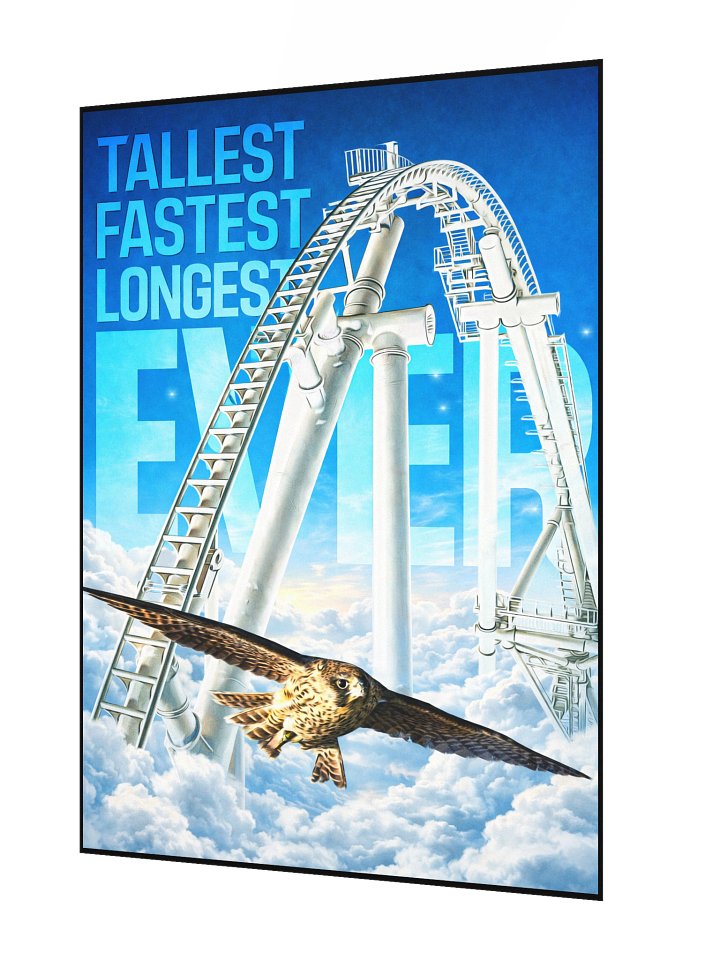 Tallest, Fastest, Longest Coaster Falcon Poster! 18"x24" product image (2)