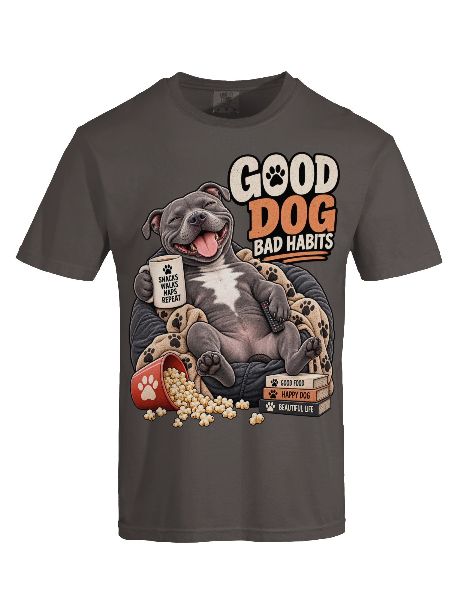 Bulldog Good Dog Bad Habits - Sarcastic Funny Animal Lover T-Shirt | Witty Bulldog Humor Tee product image (15)