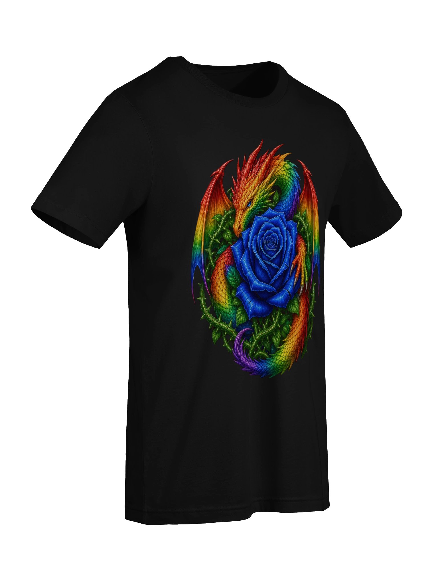 Rainbow Dragon Blue Rose Tee product image (68)