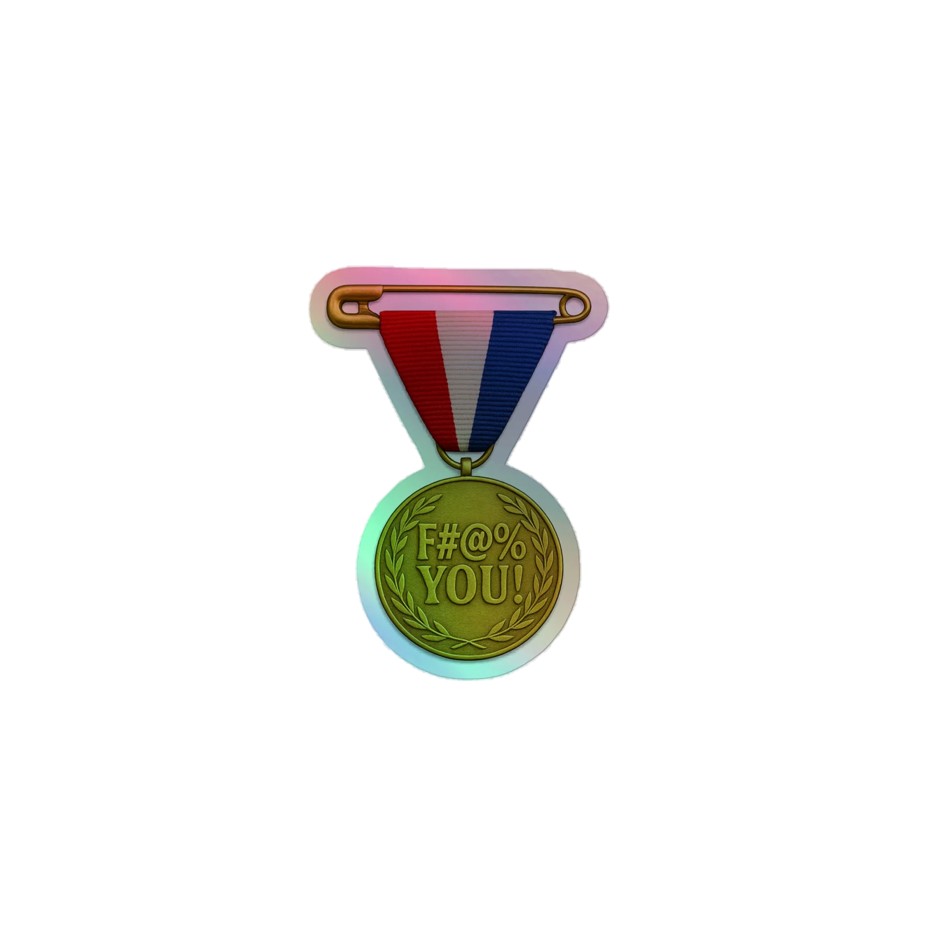 Gold metal holographic sticker product image (1)