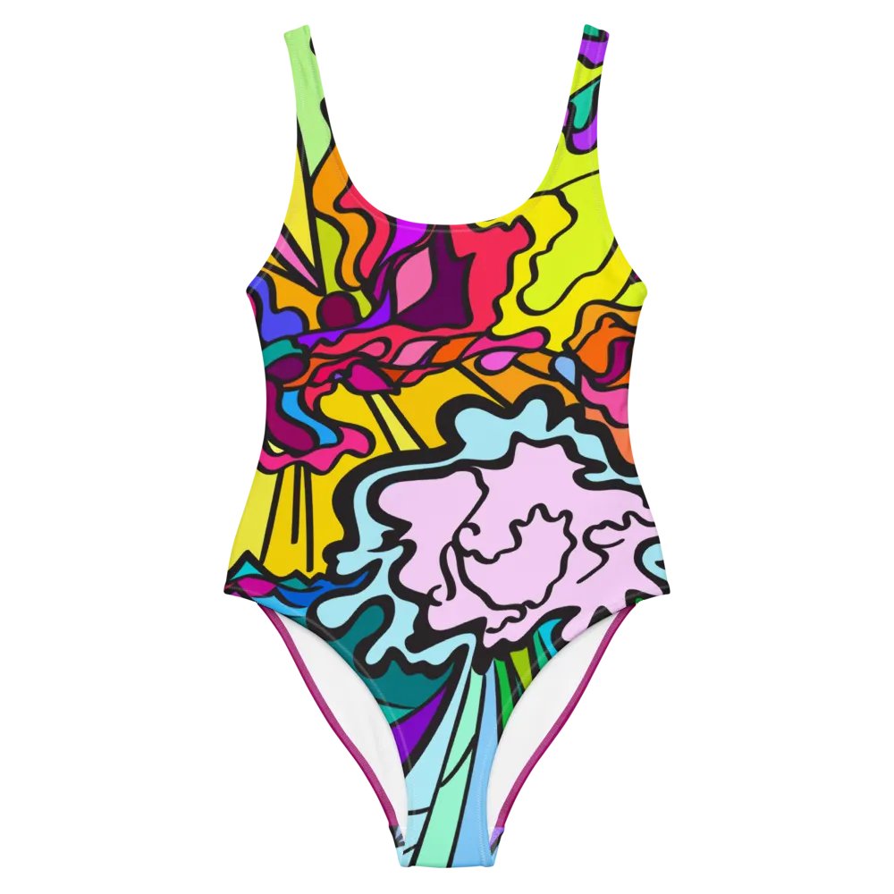 Psychedelic Flow All-Over Swimsuit - Wave at Sunset product image (2)