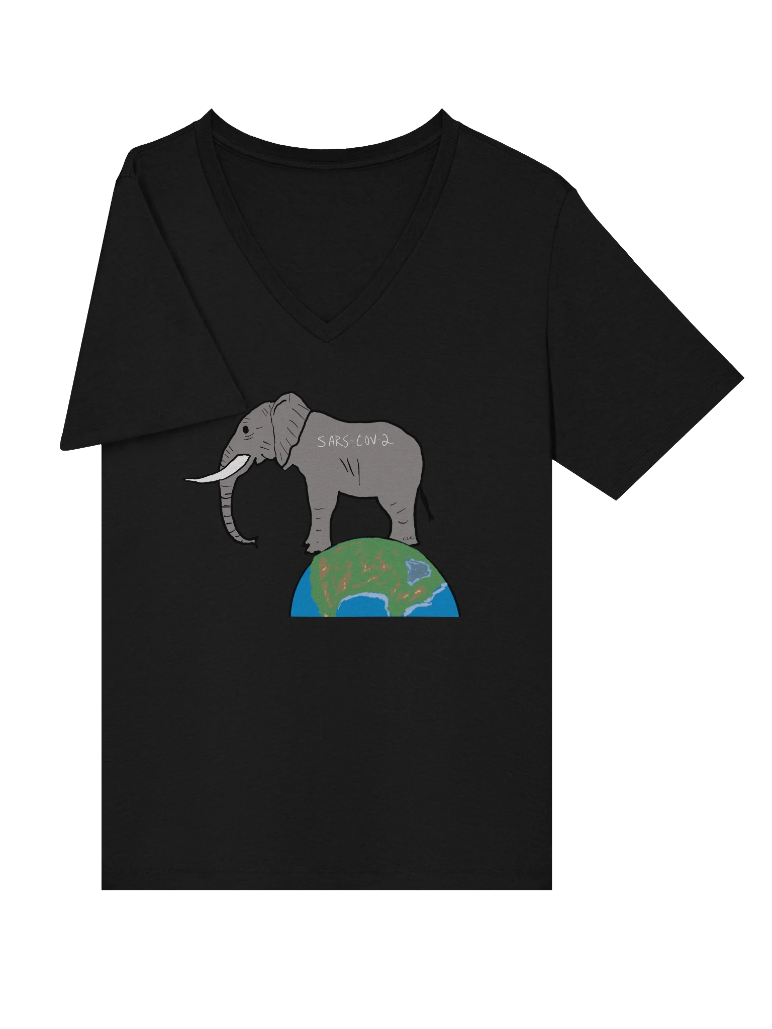 Elephant In The Room v-neck tee (covid) product image (5)