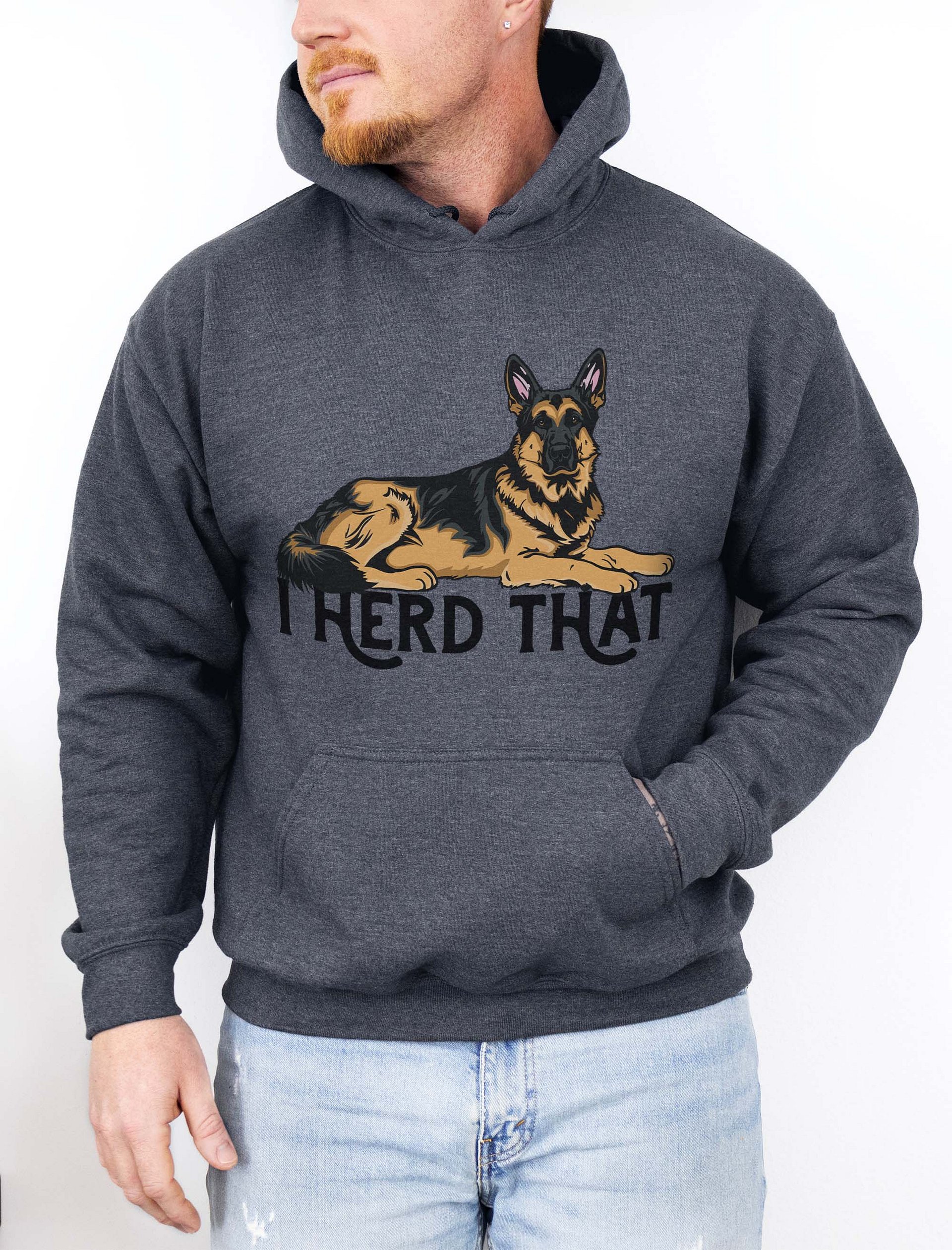 I Herd That German Shepherd 2 | Funny Hooded Sweatshirt for GSD Paw-rents product image (2)