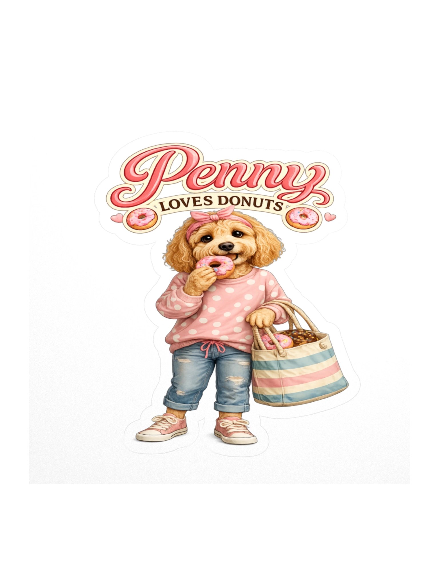 Penny Loves Donuts Kiss Cut Sticker product image (1)