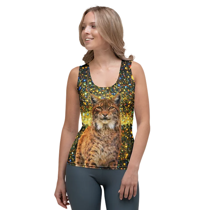 Cosmic Lynx: Wilderness meets stardust Empowerment Flow All-Over Tank product image (1)