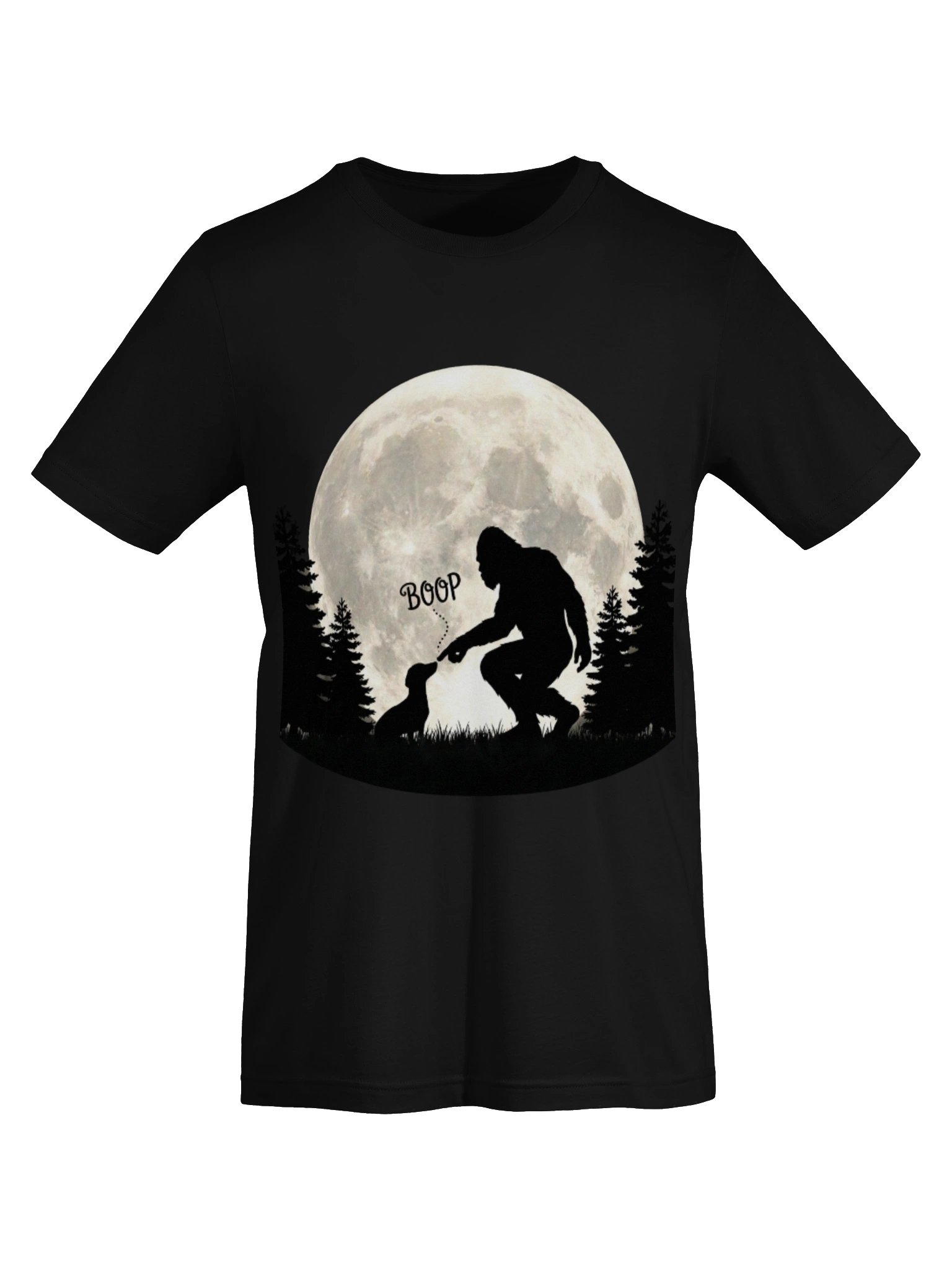 Bigfoot Boop Dachshund T-Shirt - Cute Sasquatch & Wiener Dog Moon Graphic Tee product image (25)