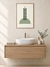 Minimalist Plant Stem Print | Sage Bathroom Wall Art