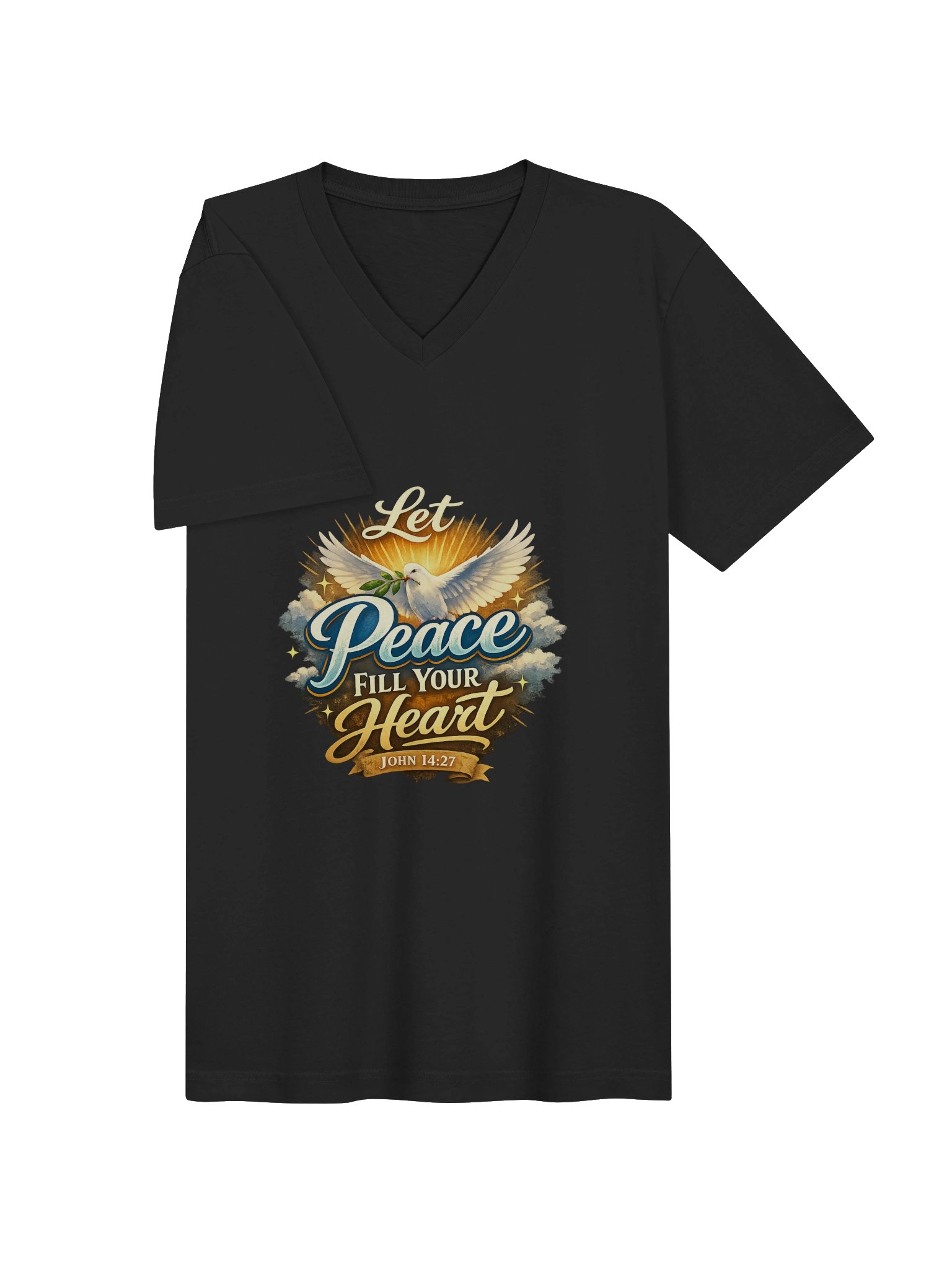 Let Peace Fill Your Heart Dove V-Neck Tee product image (14)