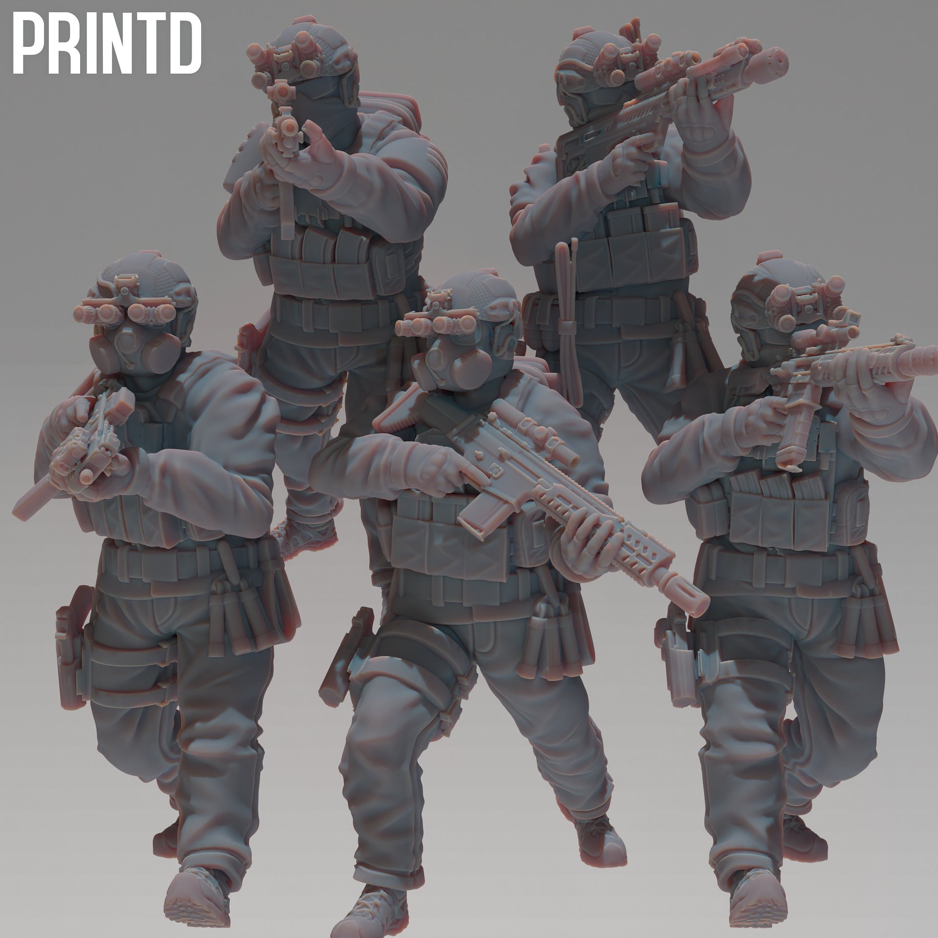 SCP MTF Squad - Post Apocalyptic Zona Alpha Wargame Hobby Resin Scale Models product image (1)