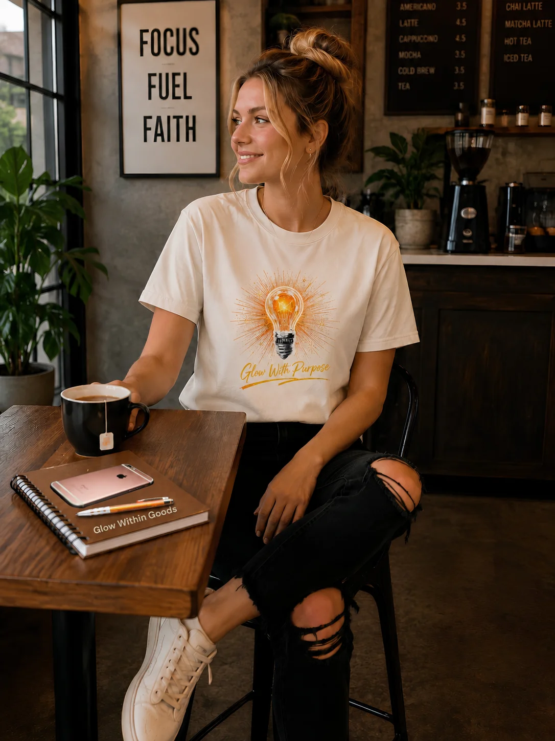 Glow With Purpose Motivational Graphic Tee product image (9)