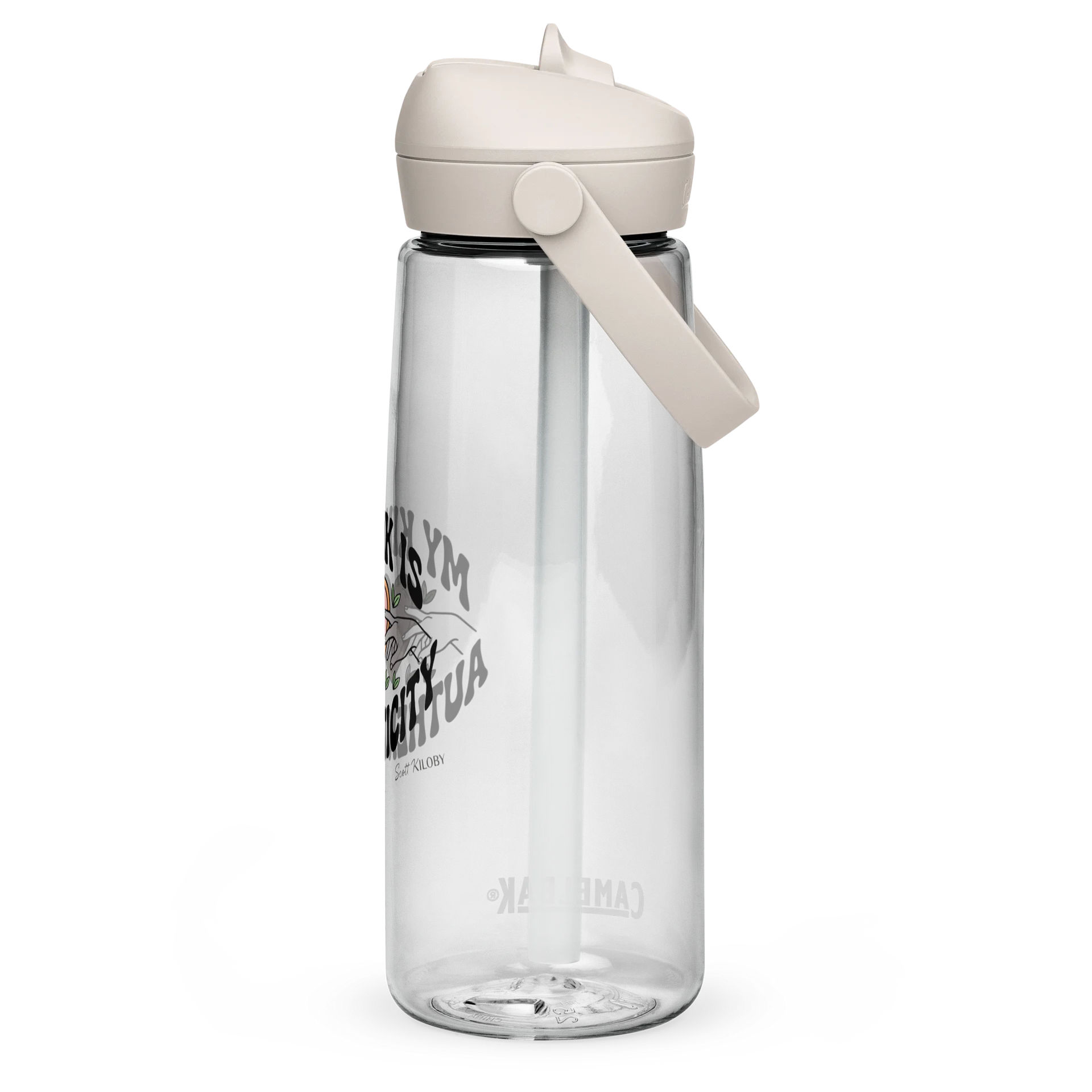 “My Kink Is Authenticity” Clear Flip Straw Water Bottle product image (2)