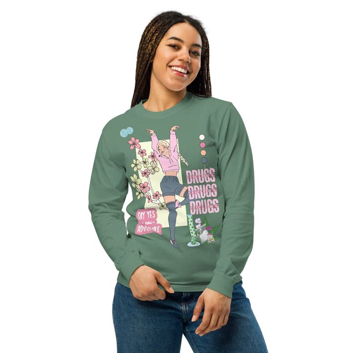 DRUGS DRUGS DRUGS Unisex Garment-Dyed Heavyweight Long Sleeve Shirt product image (47)