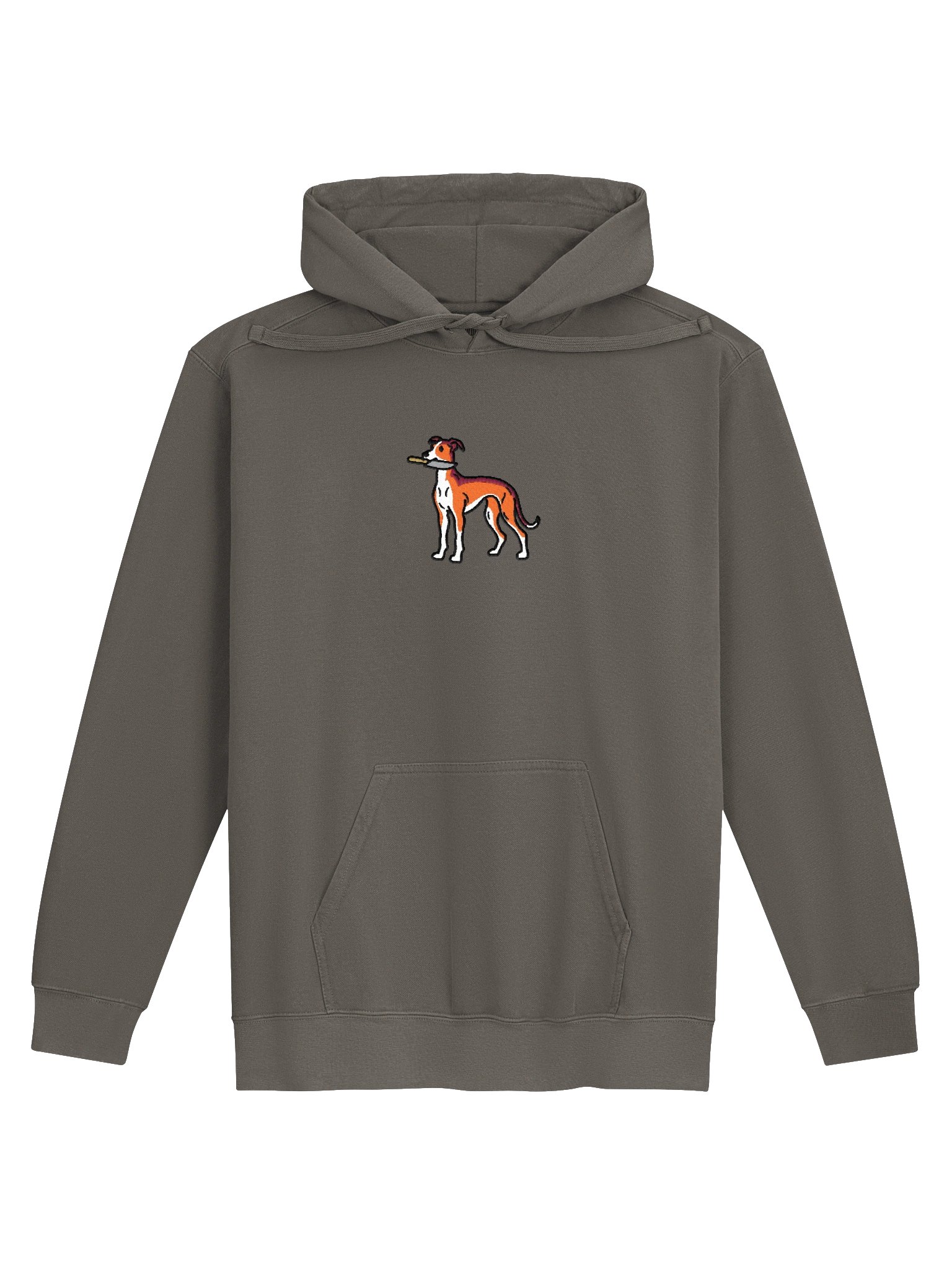 Funny Chibi-Style Greyhound(Red & White) Embroidered Premium Hoodie product image (2)