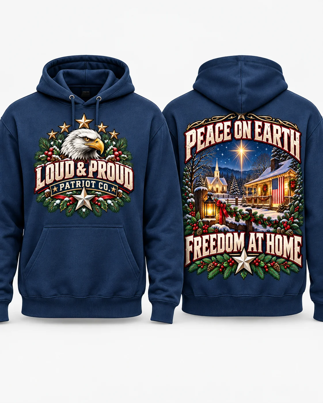 Peace on Earth, Freedom at Home – Patriotic Christmas Hoodie product image (6)