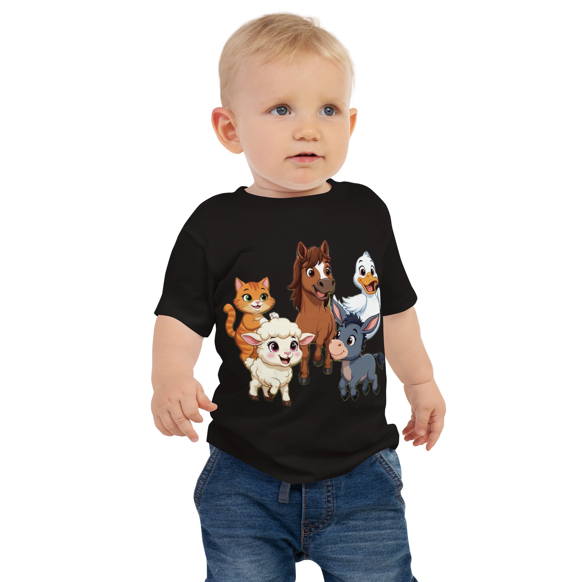 Cheerful Farm Animal Friends Baby Tee product image (1)