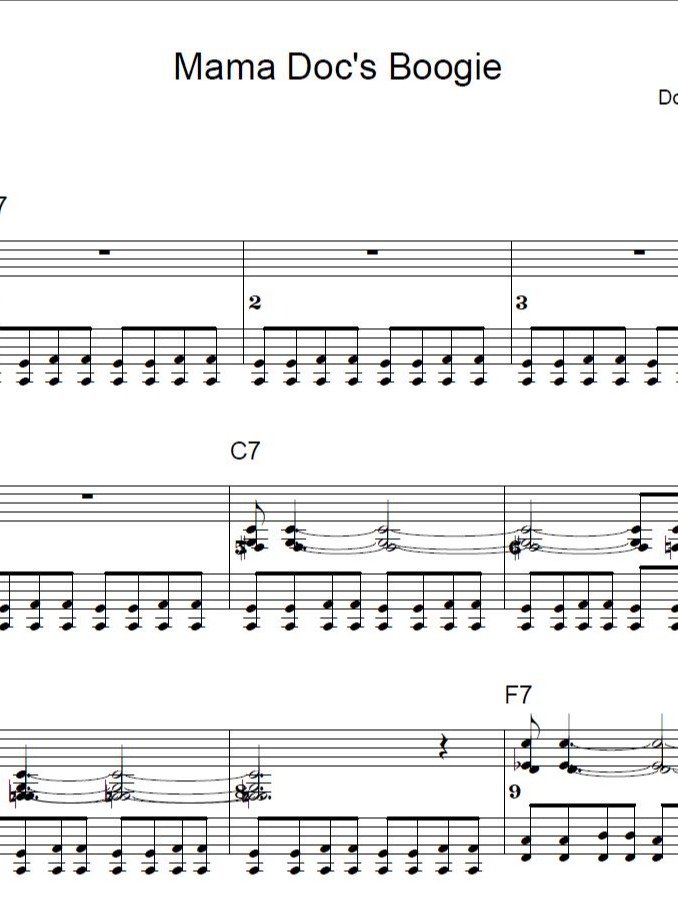 Mama Docs Boogie - Blues piano - Piano sheet music product image (1)