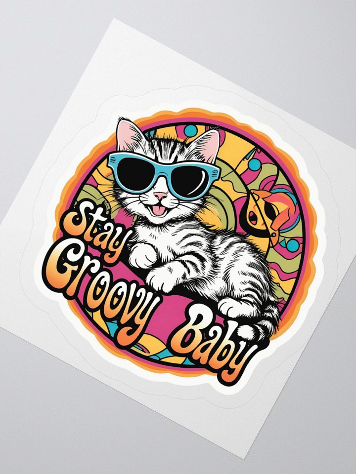 Groovy Cat Sunglasses Kiss Cut Stickers product image (2)