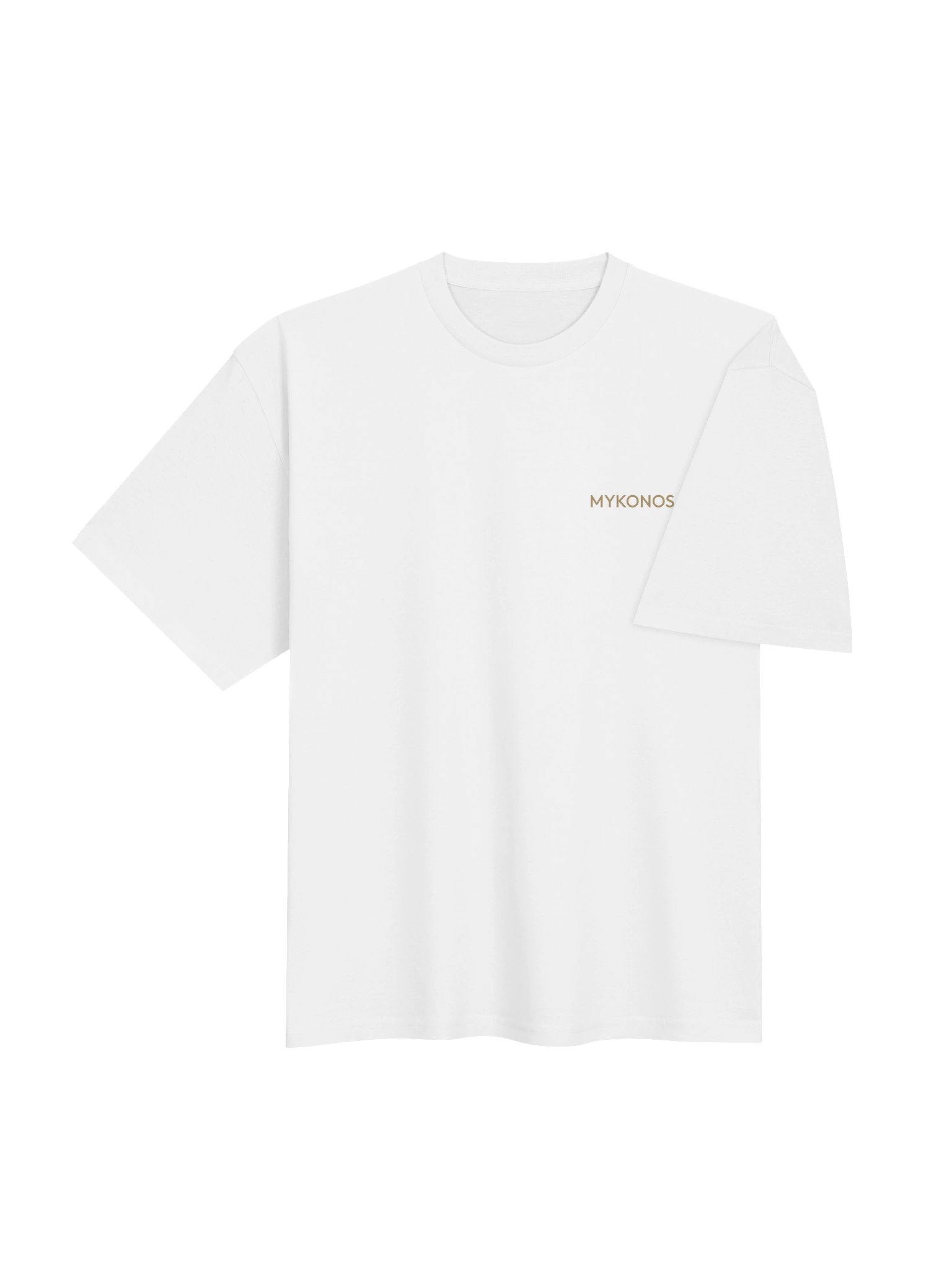MYKONOS MADE ME DO IT | White & Gold Oversized T-Shirt product image (4)