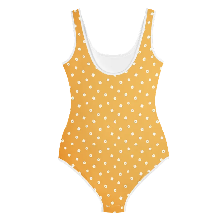 Mustard Daisy Print One-Piece Youth Swimsuit product image (2)