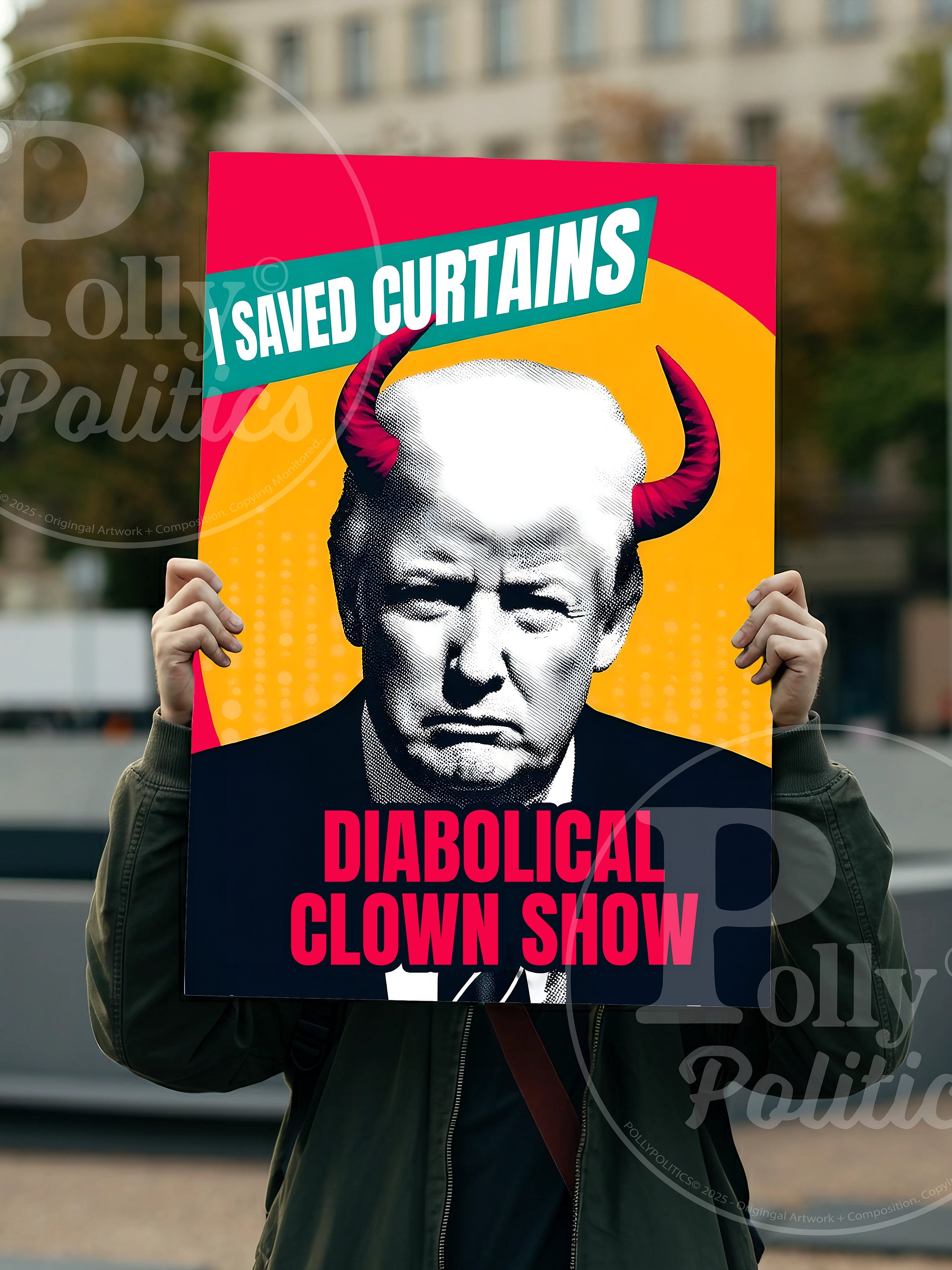Diabolical Clown Show Protest Sign product image (4)