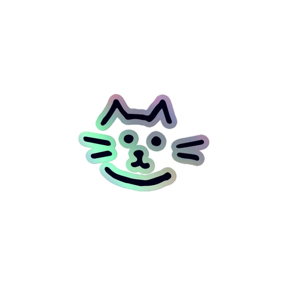 Kiss-Cut Holographic Sticker: Simple Cat product image (1)