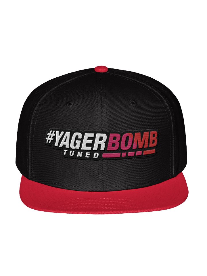 #YagerbombTuned Red/Black Flat Snapback product image (1)