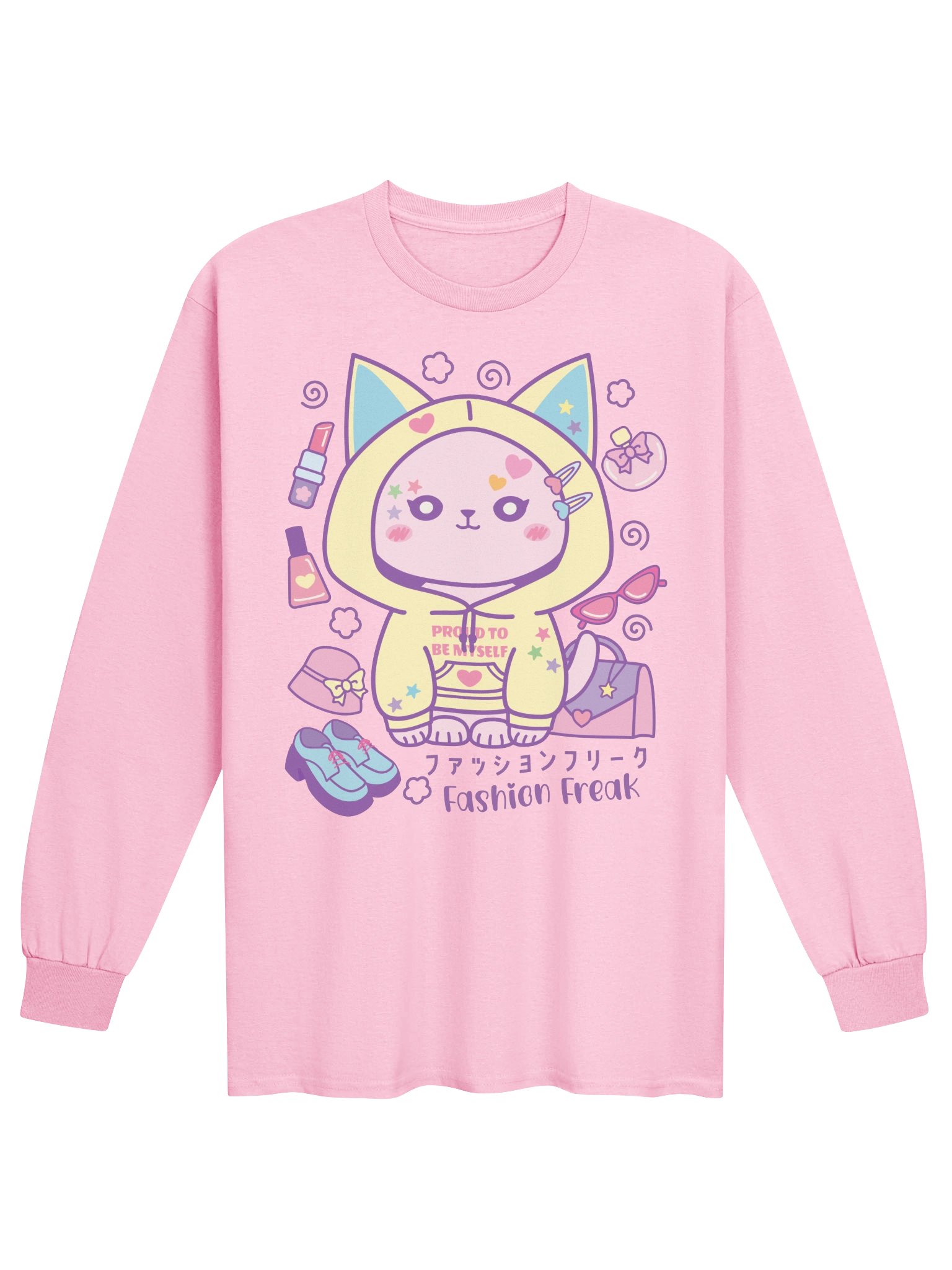Kawaii Bat Cat - Unisex Adult Long Sleeve T-shirt product image (1)