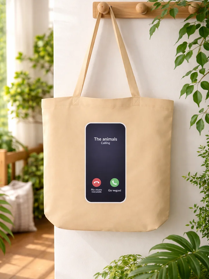 “No More Excuses, Go Vegan” Organic Tote Bag product image (1)