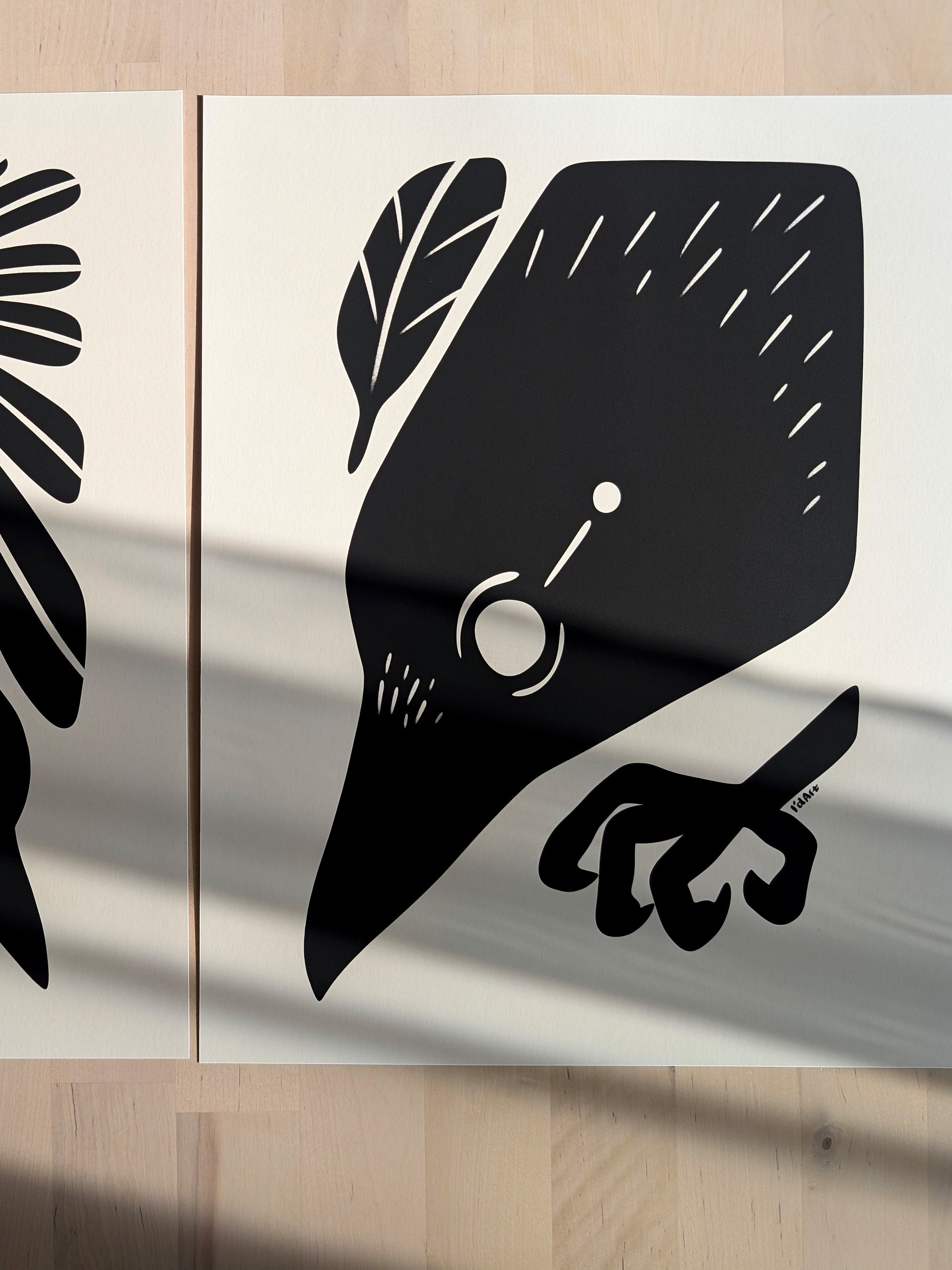 Odin's Raven Huginn & Muninn Art Print Set of 2 product image (3)