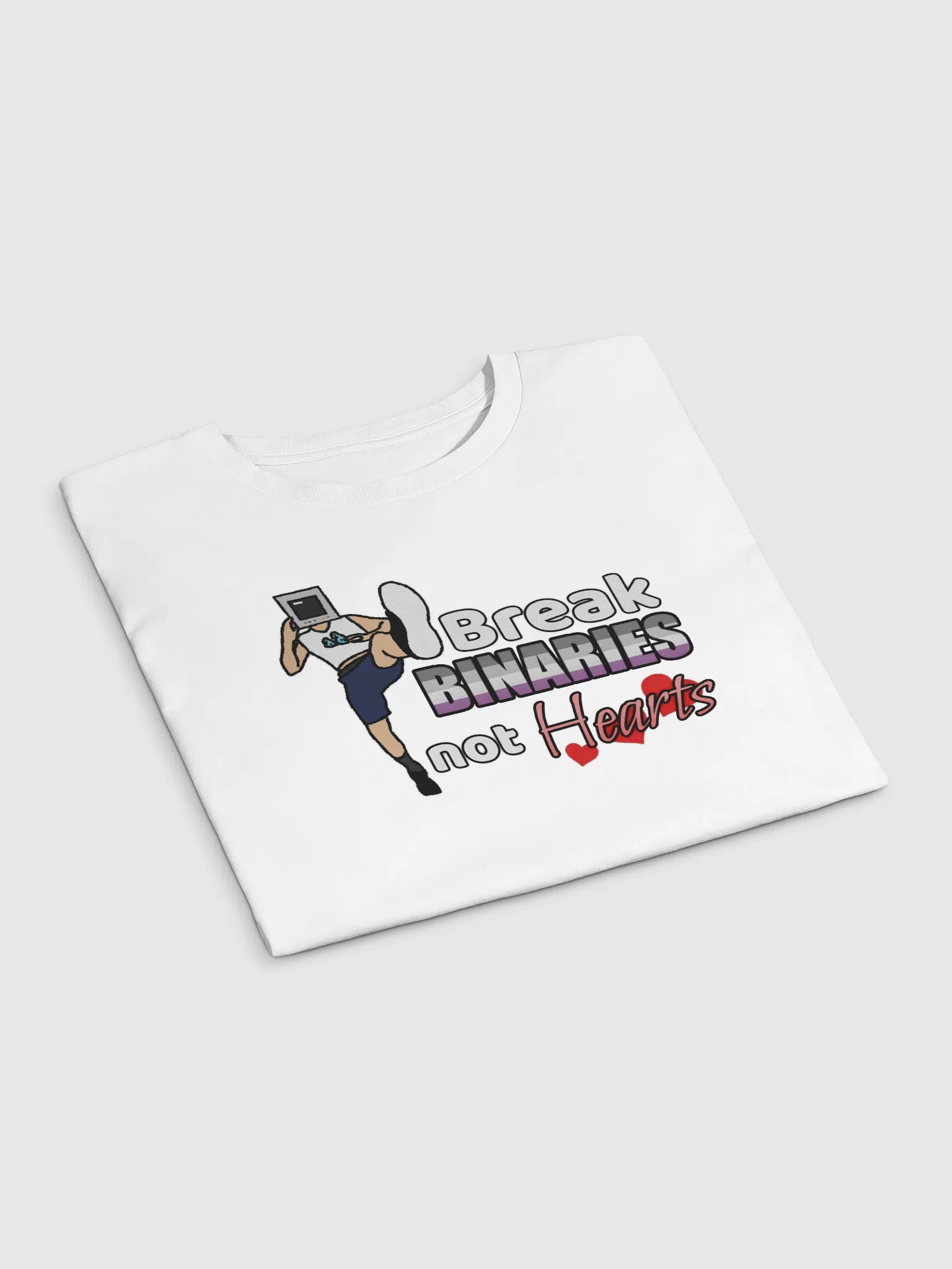 Break Binaries Not Hearts Crop Top (Asexual) product image (21)