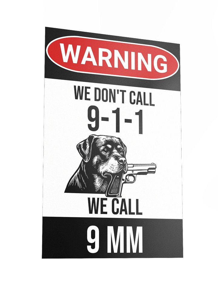 Rottweiler Warning: 9 MM Defense Poster product image (5)