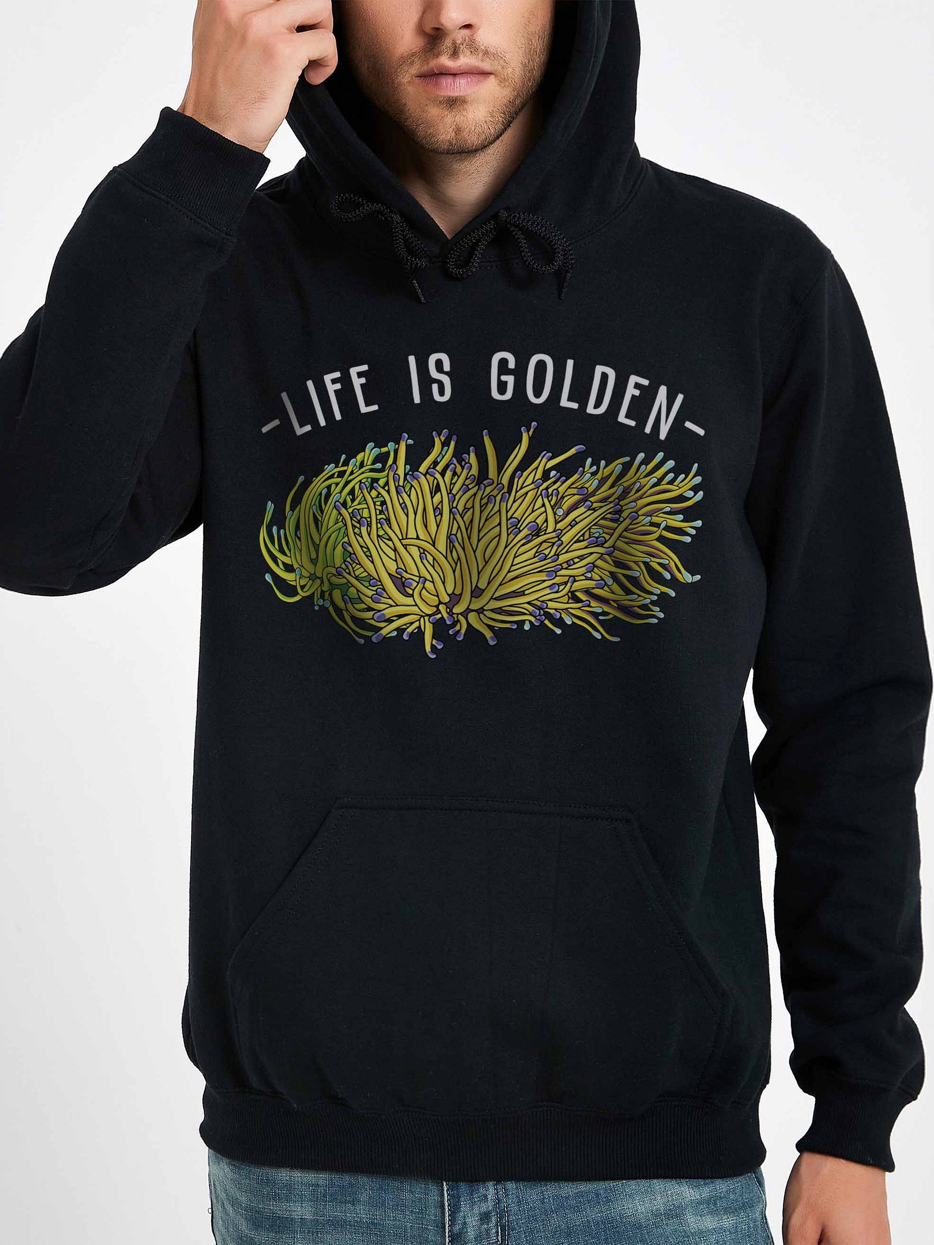 Life Is Golden Torch Corals Hoodie for Reef Aquarium Lovers product image (2)